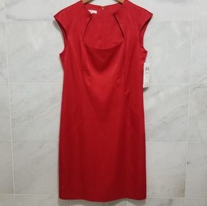 London Times Red Sheath Dress M NWT